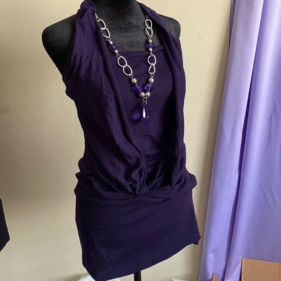 La Scala- Purple halter dress with gems - Picture 1 of 4